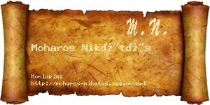 Moharos Nikétás névjegykártya